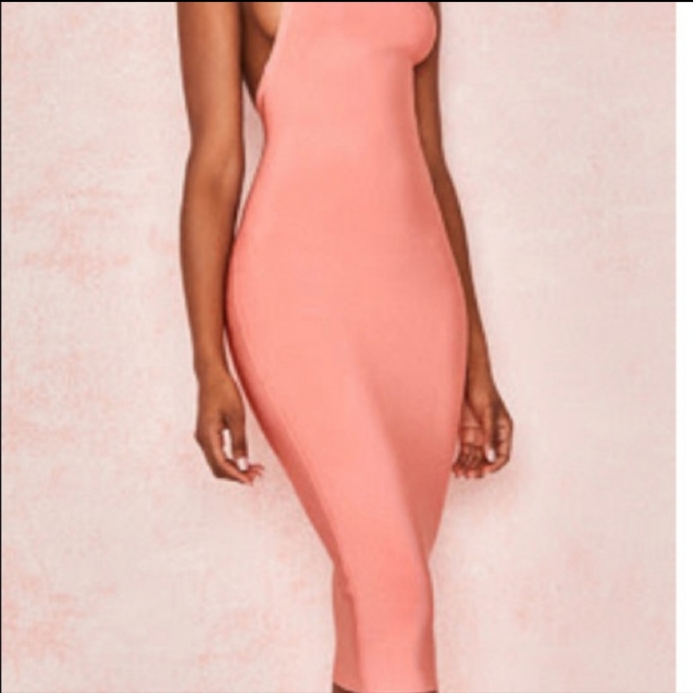 NWT House of CB Yasmine Dress XS Coral Peach Midi
